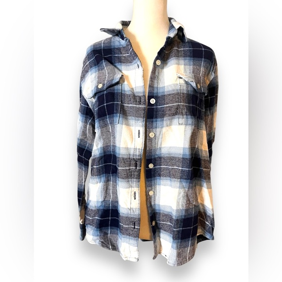 Flannel Plaid Boyfriend Shirt Small - Picture 2 of 7